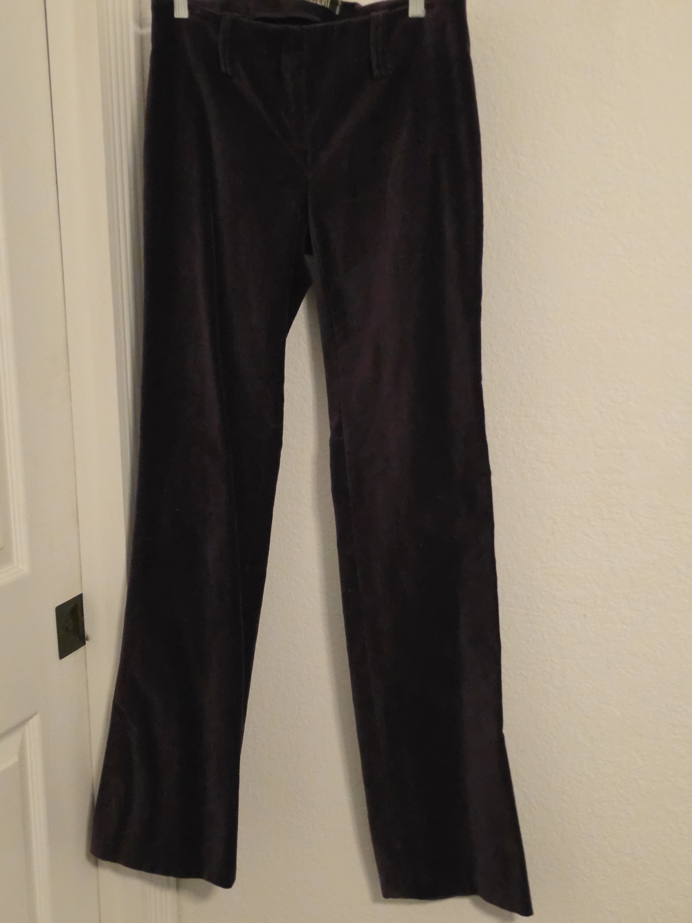 Laundry By Shelli Segal Dark Purple Velvet Bootcut Trousers